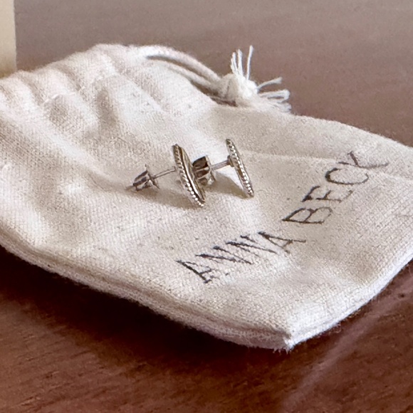 ANNA BECK | Hammered Teardrop Stud Earrings in 18K Gold Plate over Sterling - Picture 6 of 9